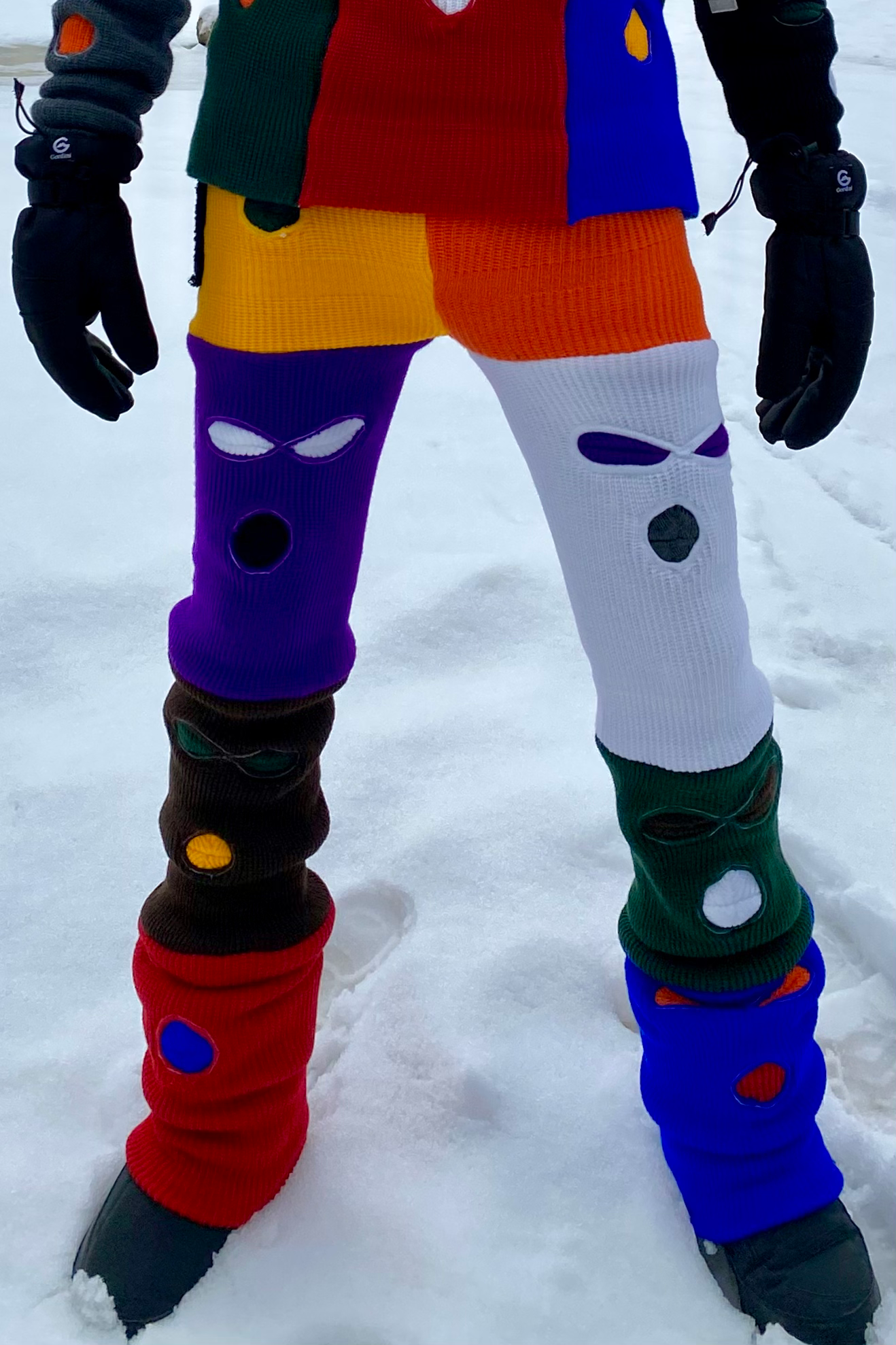 Multicolored Ski Mask Pants (with holes filled) image 0