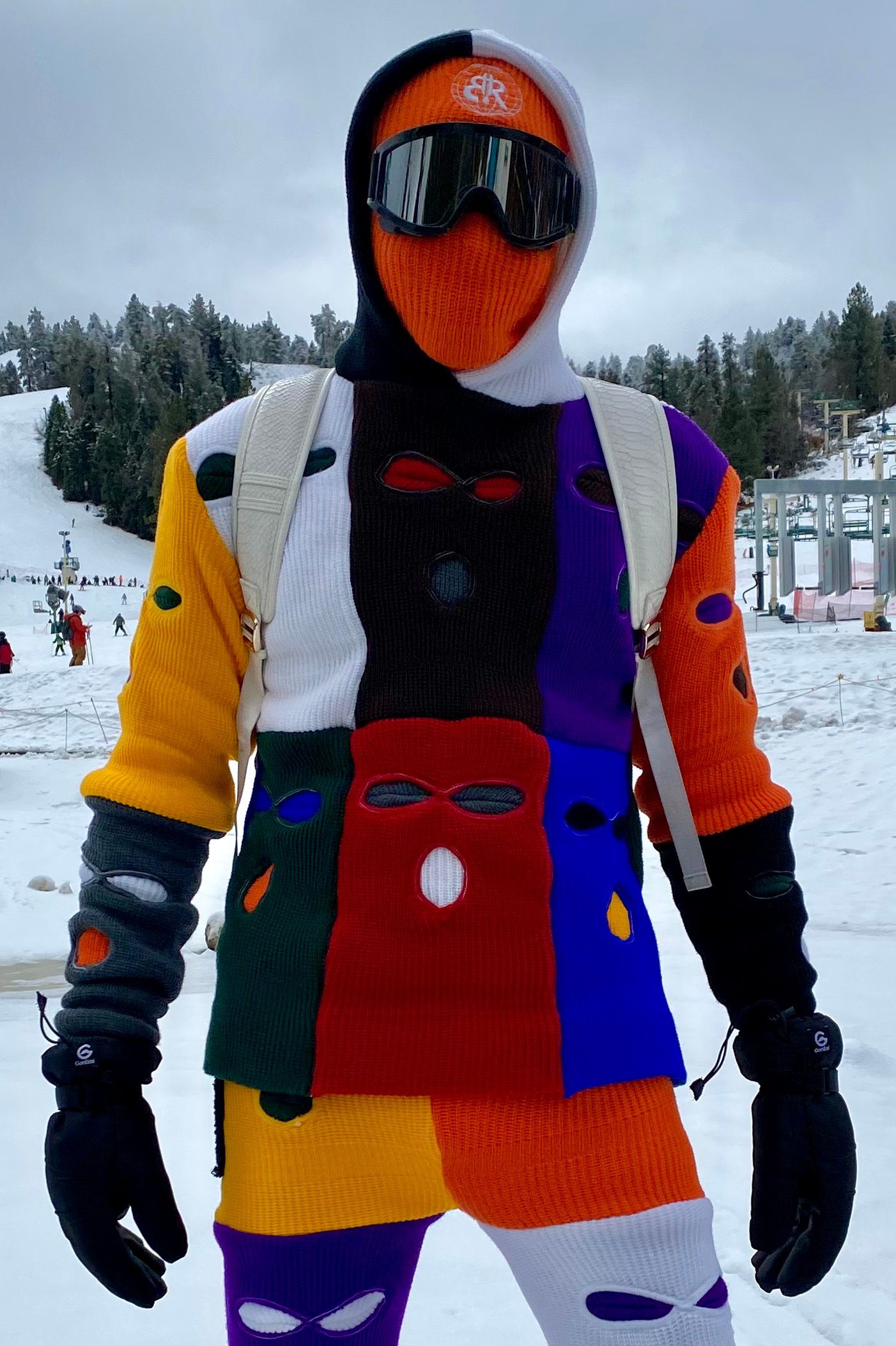 Multicolored Ski Mask Hoodie (with holes filled) image 0