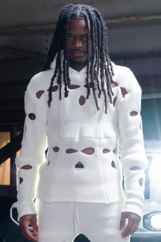 White Ski Mask Hoodie image 0