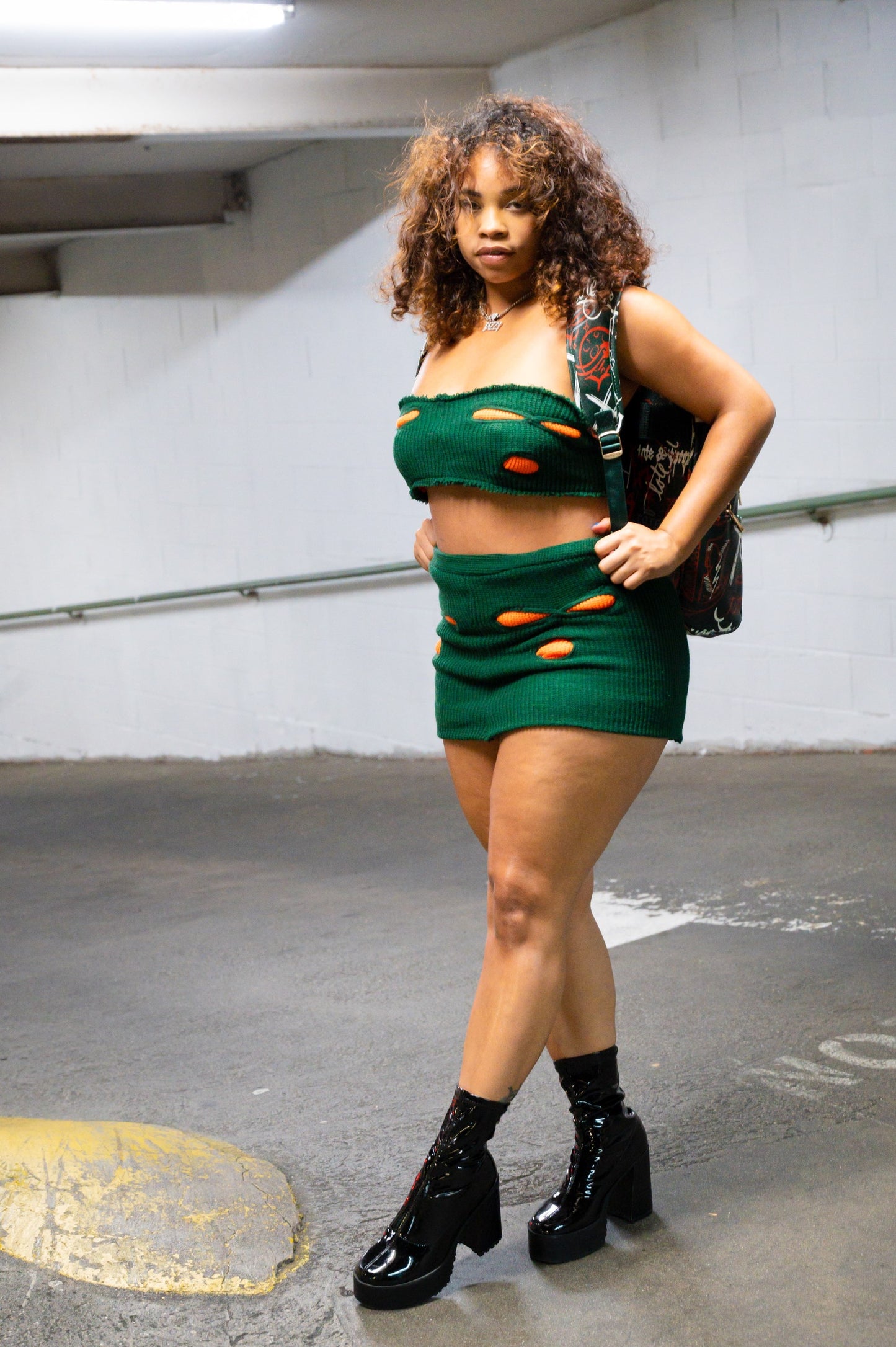 Green & Orange Ski Mask Set image 3