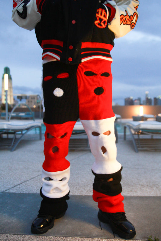 Red, Black, & White Ski Mask Pants image 0