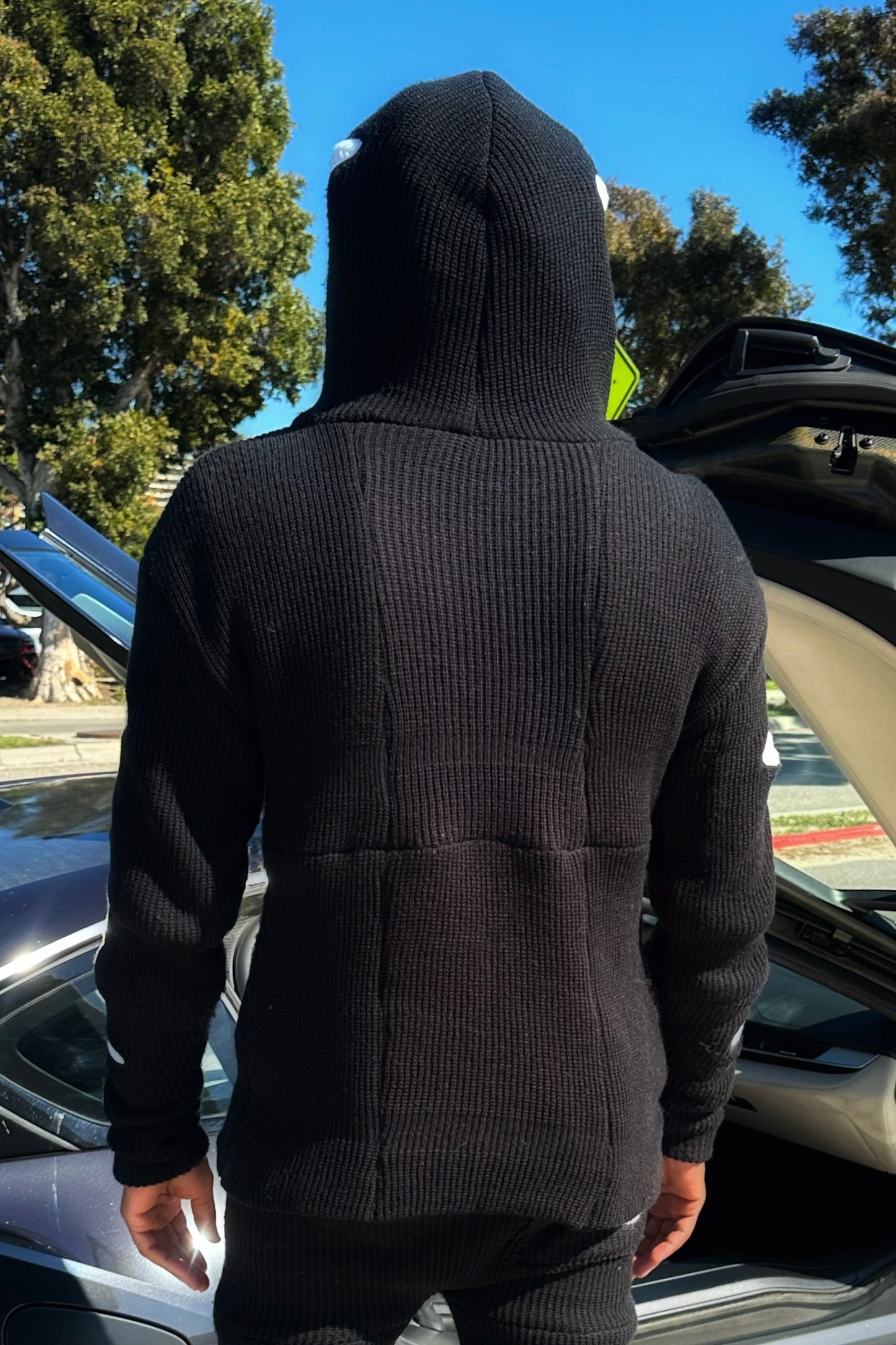 Black & White Ski Mask Hoodie image 2