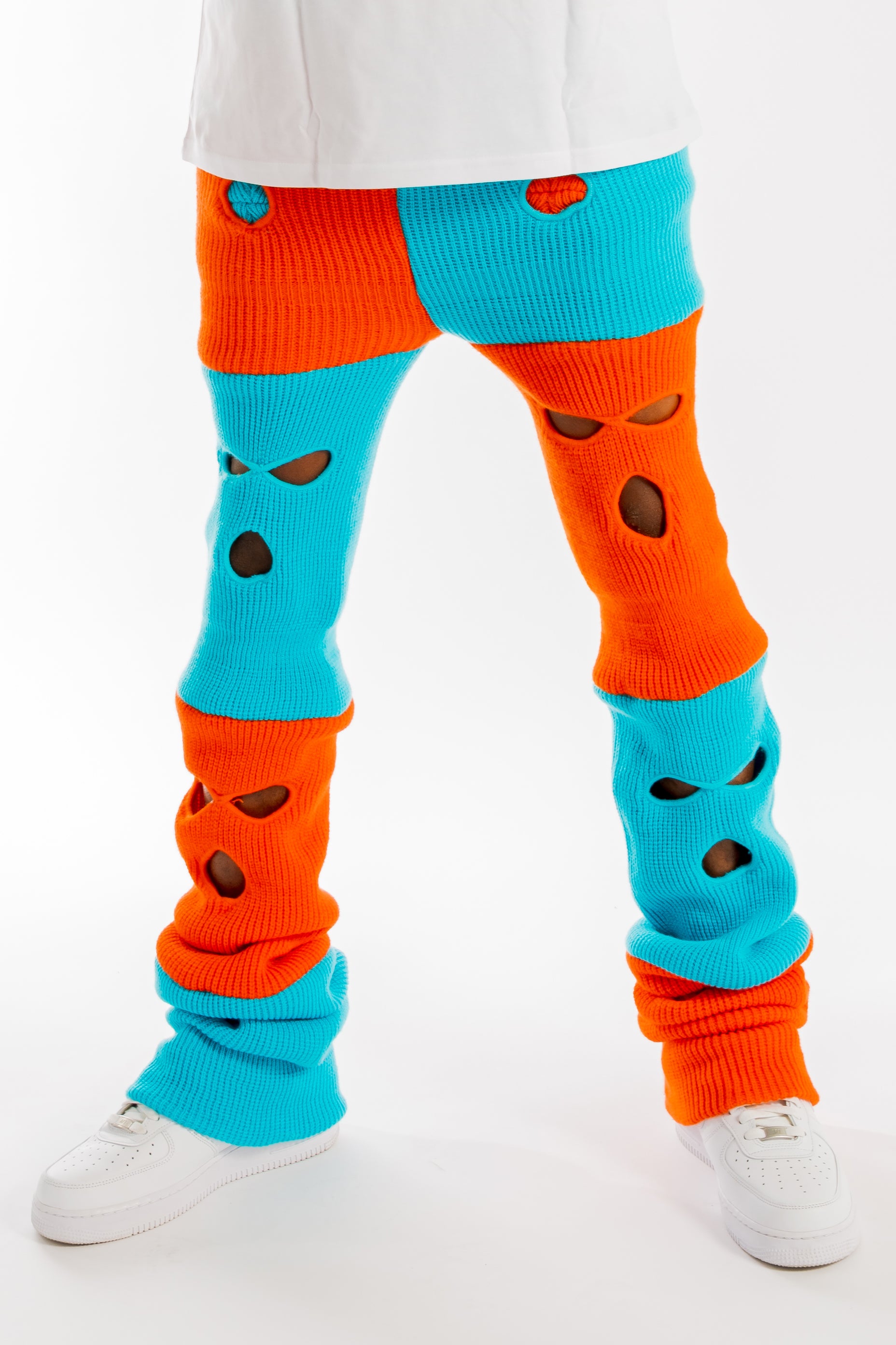Orange & Sky Blue Ski Mask Pants image 3