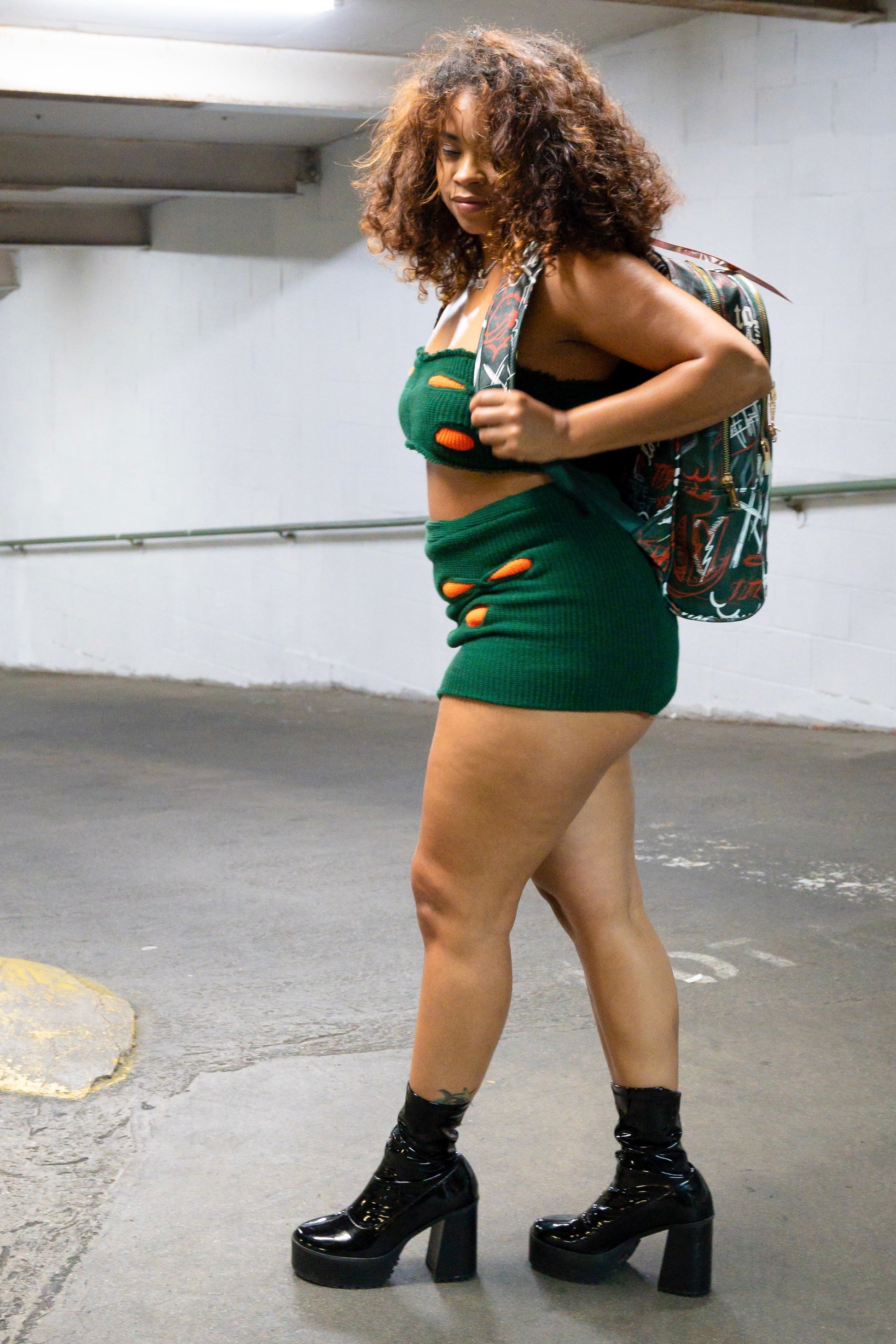 Green & Orange Ski Mask Set image 1