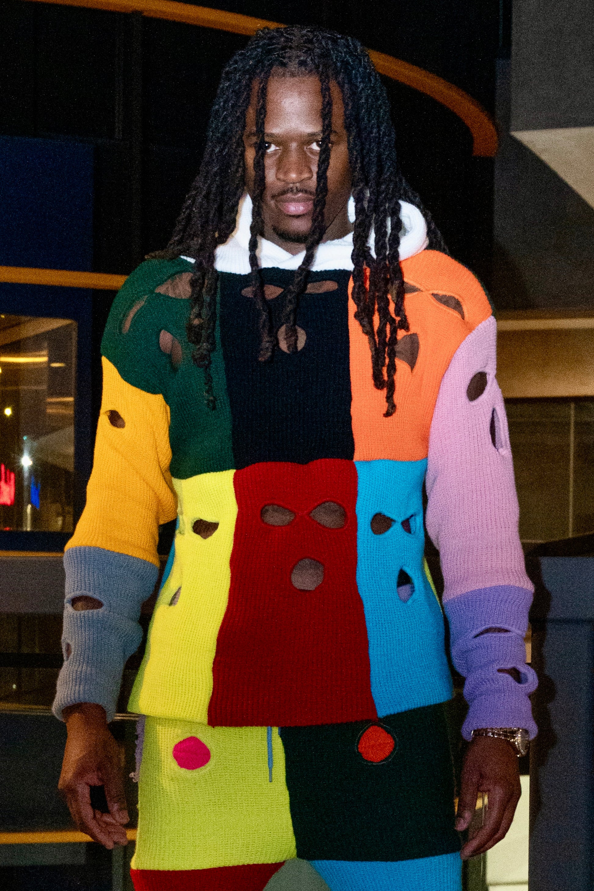 Multicolored Ski Mask Hoodie image 0