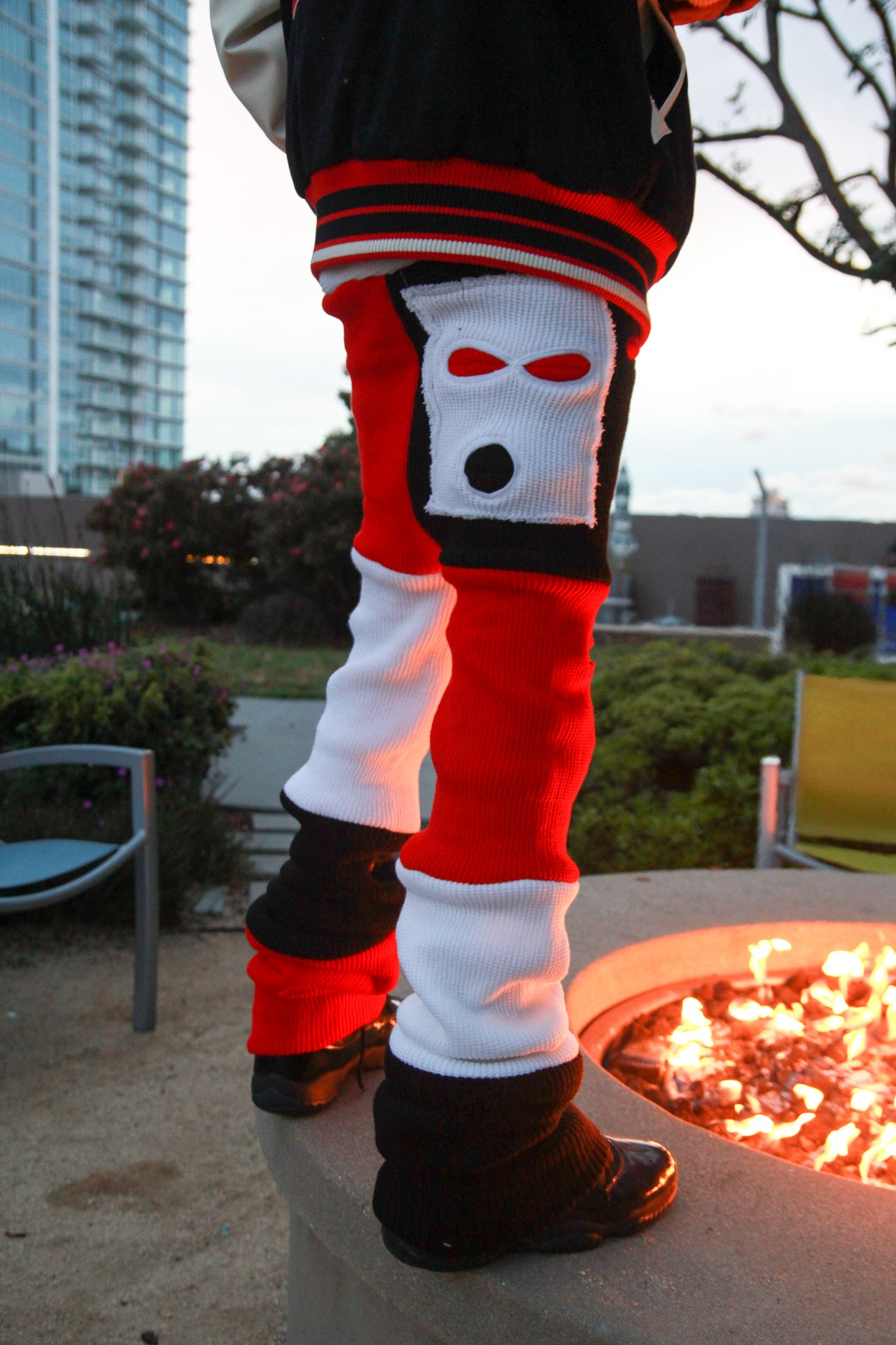 Red, Black, & White Ski Mask Pants image 1