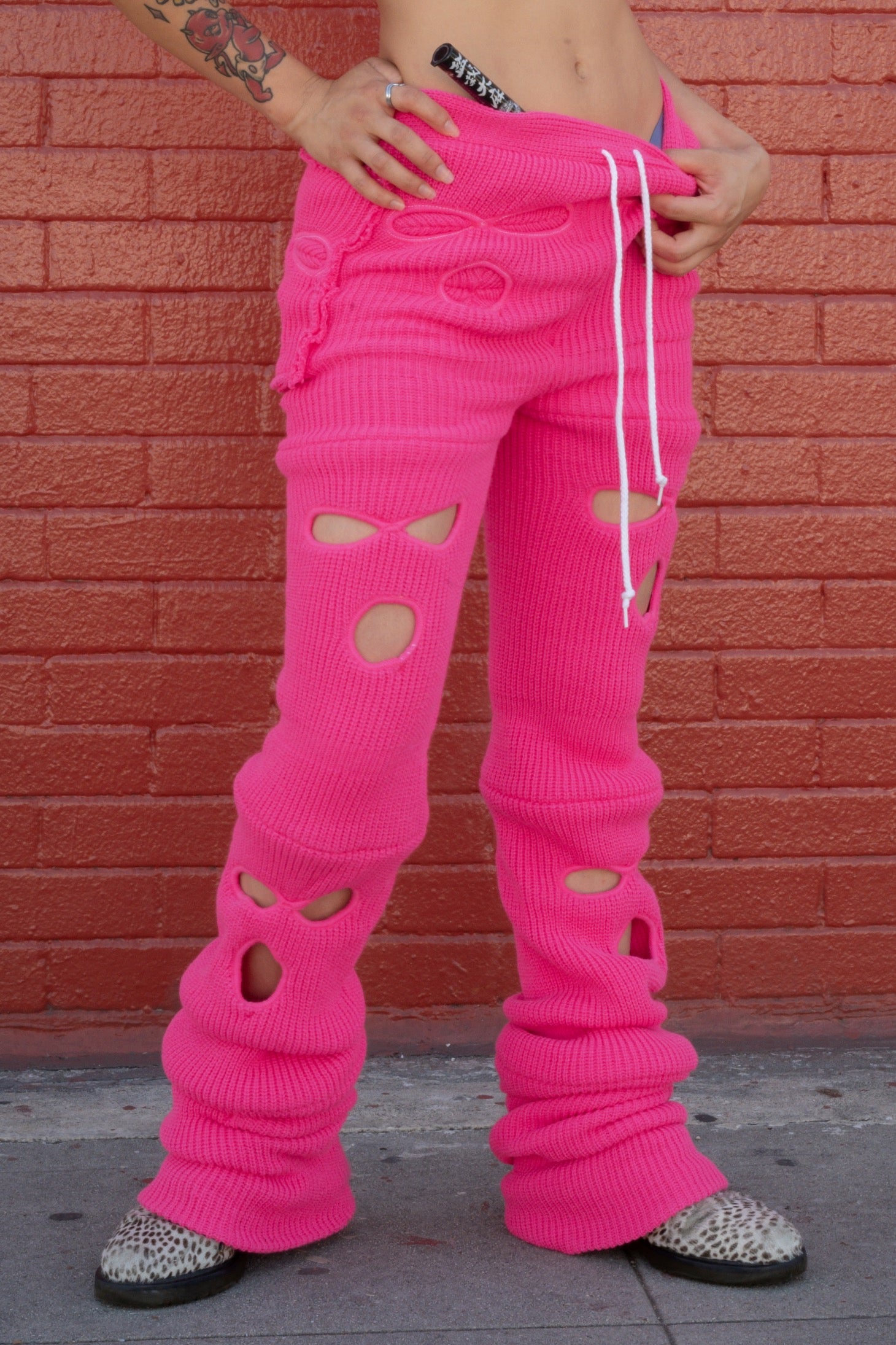 Neon Pink Ski Mask Pants image 0