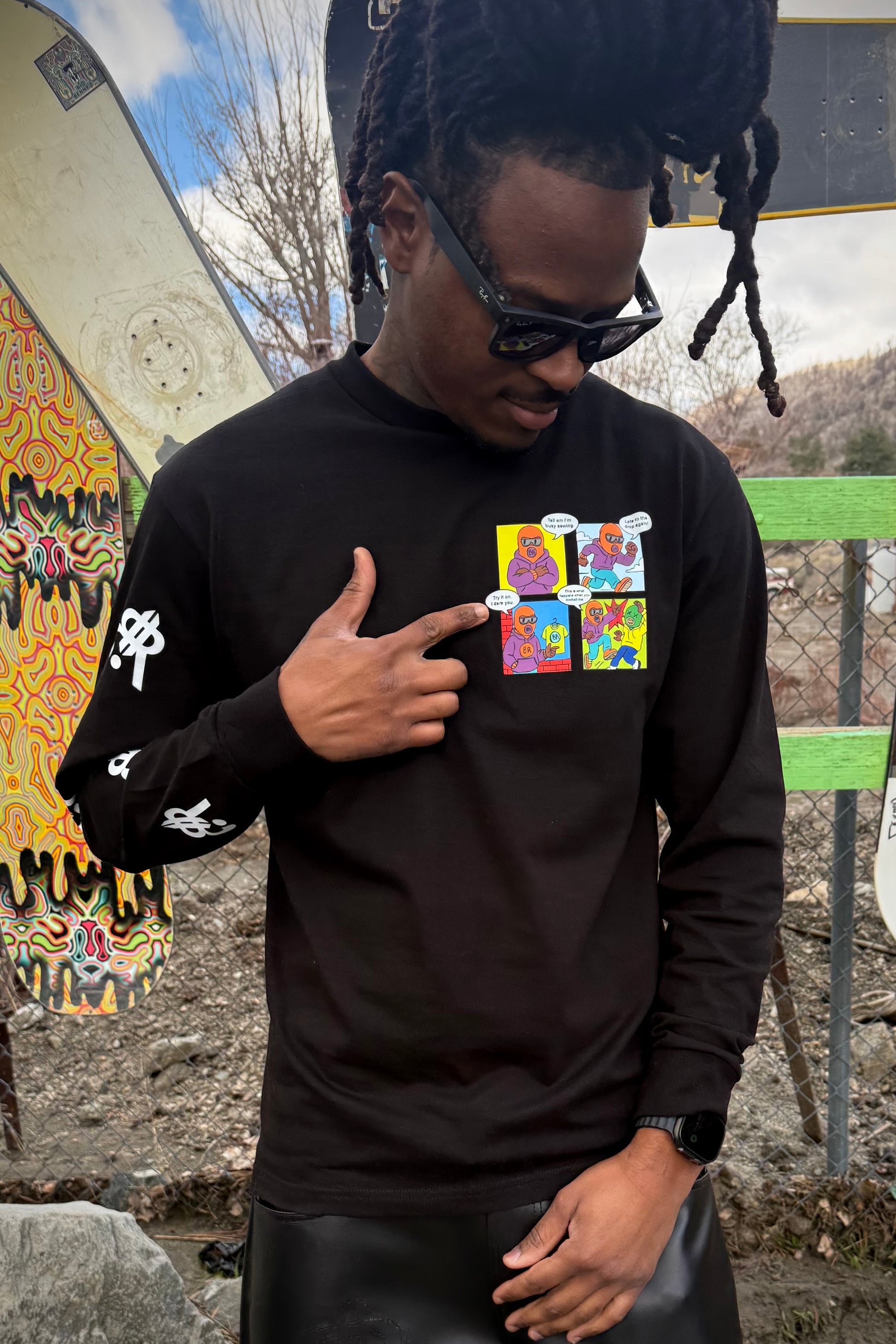 Band Runnaz sleeve logo detail long sleeve tee