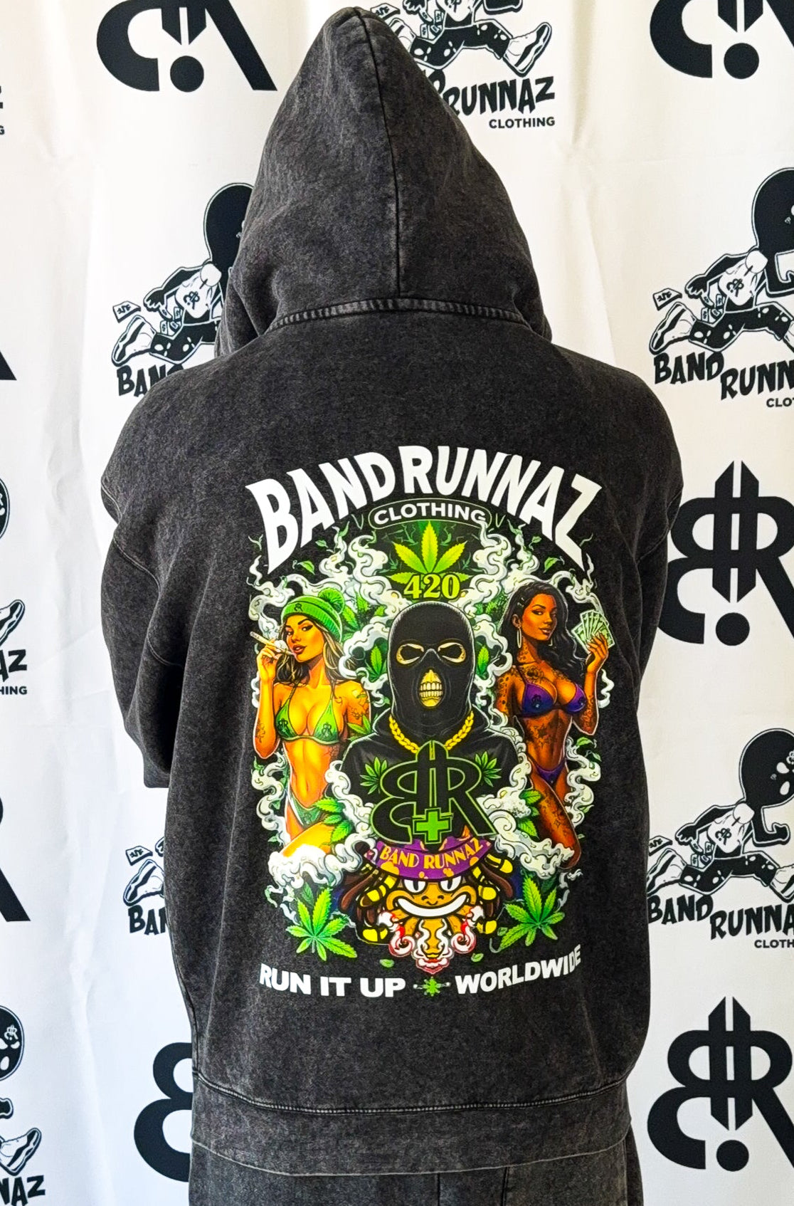 HIGH FASHION Marble Double Zip Hoodie