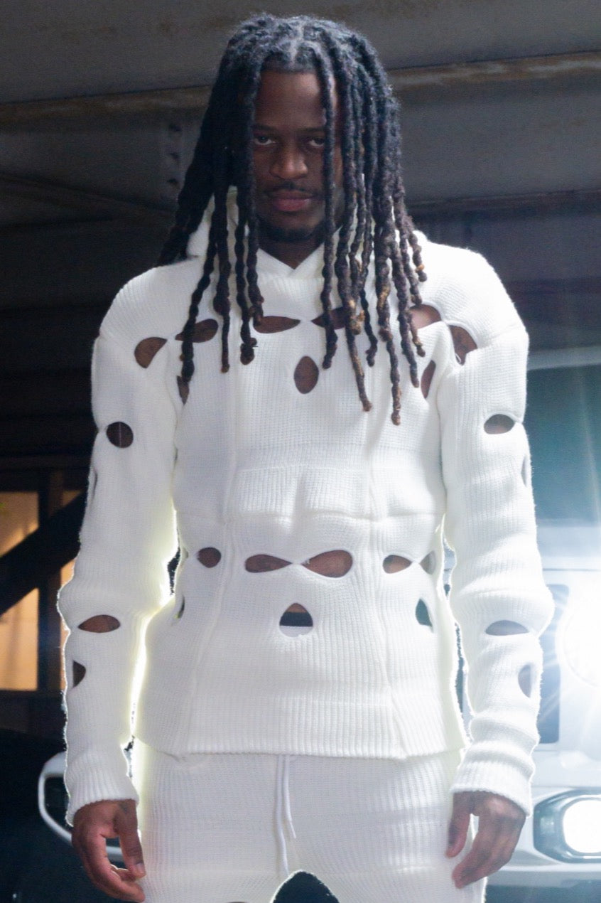 White Ski Mask Hoodie image 0