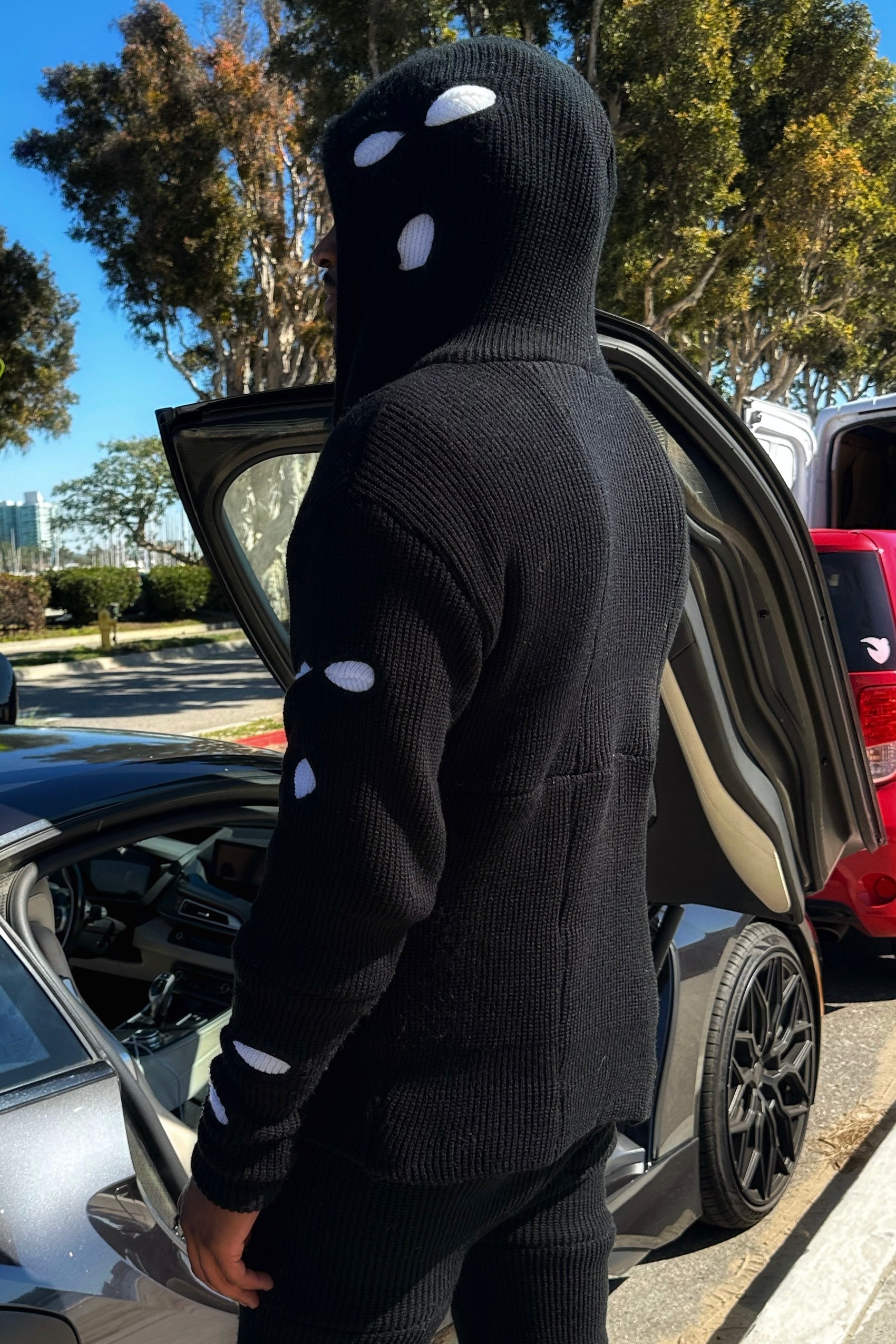 Black & White Ski Mask Hoodie image 3