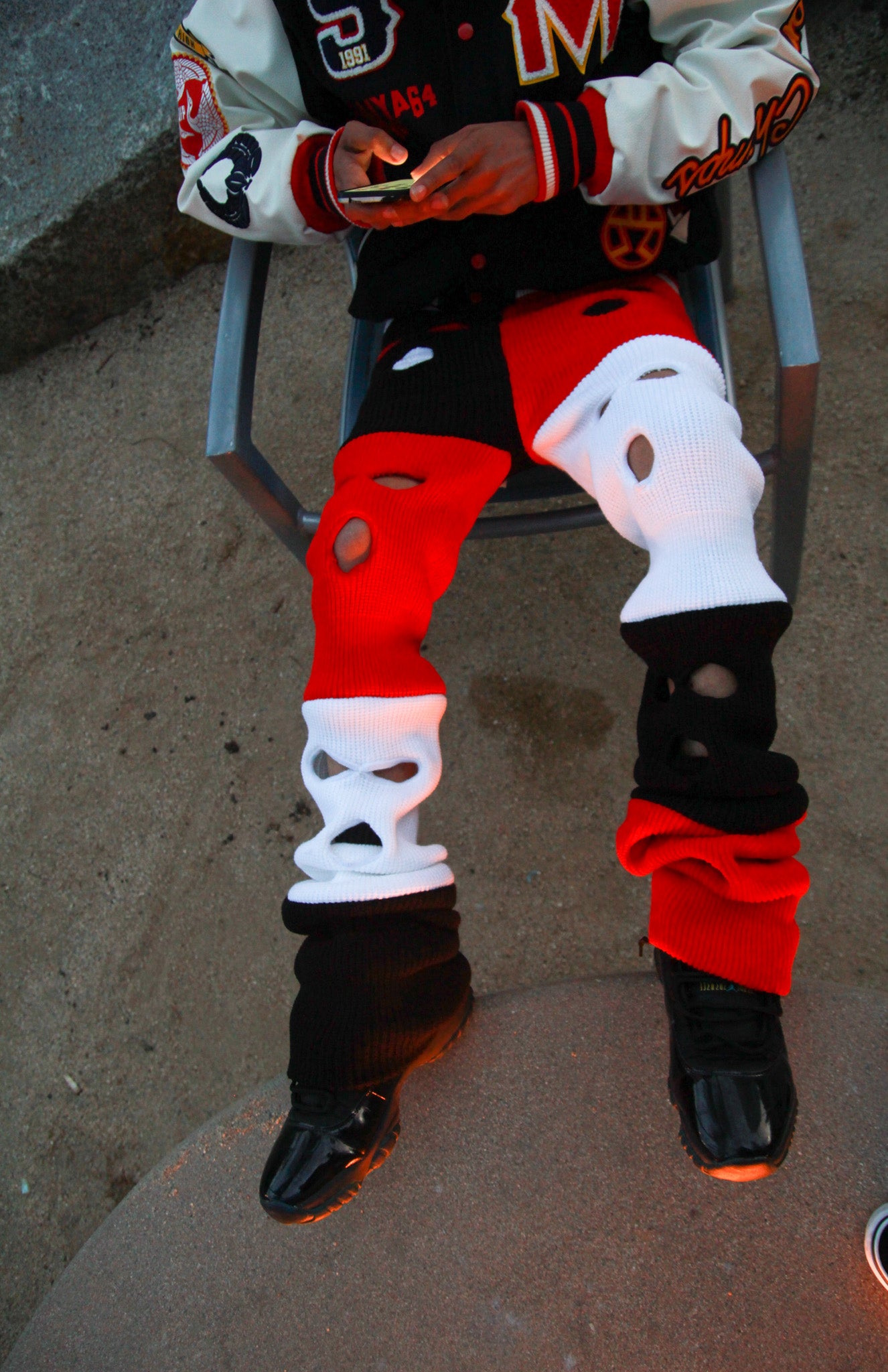 Red, Black, & White Ski Mask Pants image 2