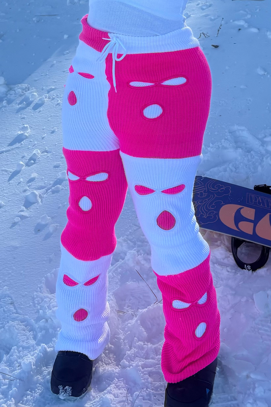 Hot Pink & White Ski Mask Pants image 0